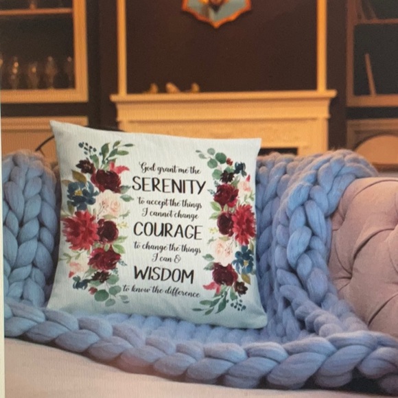 🙌SOLD🙌Ultimate Serenity Prayer Pillow& Pillow Case ThrowPillow 100% PolyesterNWT - Picture 7 of 10